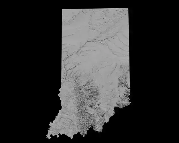 3D Topographical Map of Indiana 3D print model