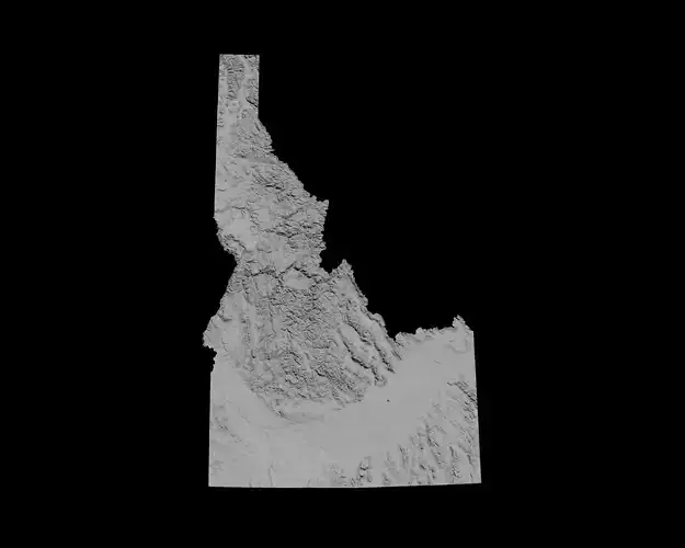 3D Topographical Map of Idaho 3D print model