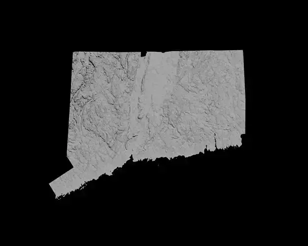 3D Topographical Map of Connecticut