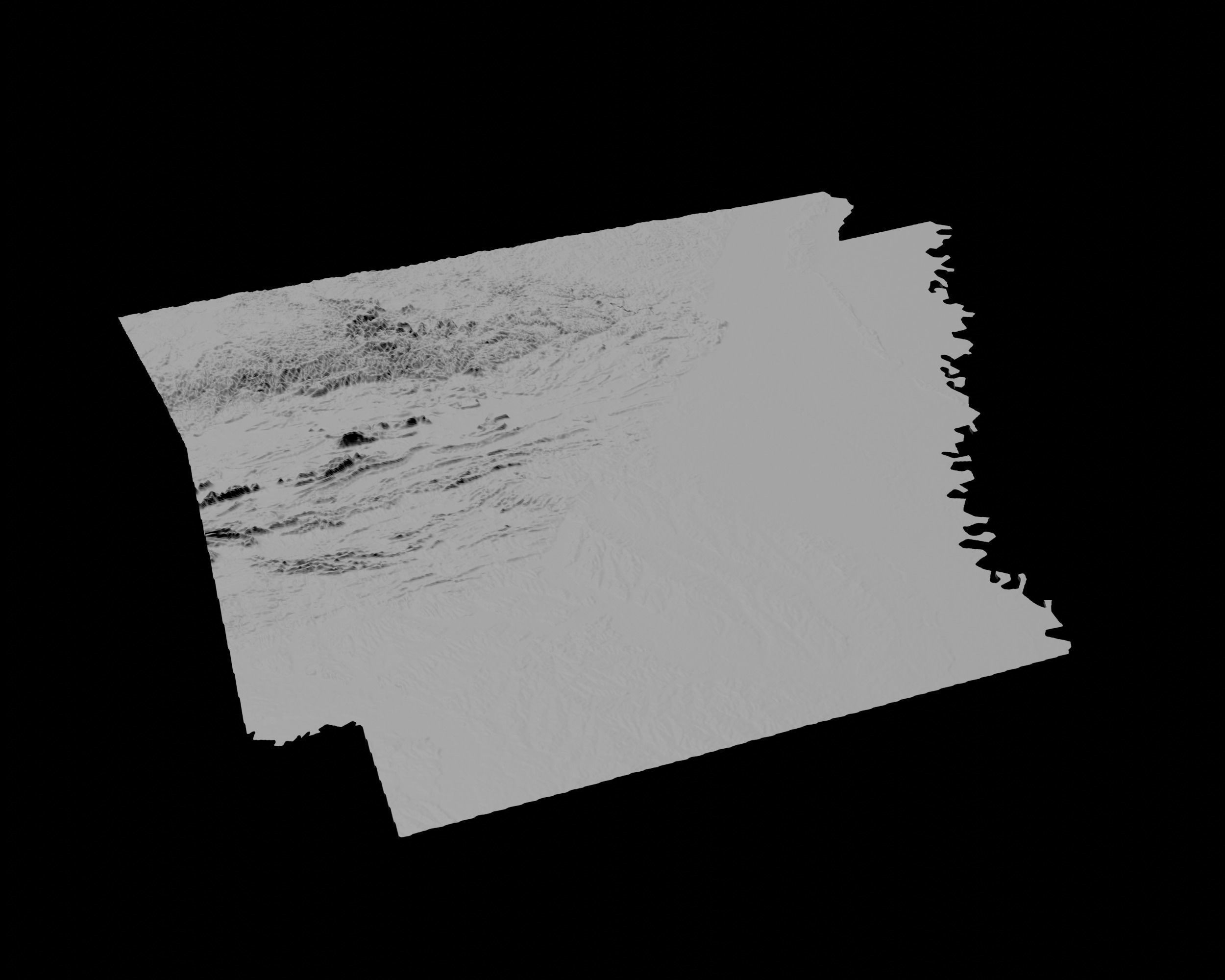 3D Topographical Map of Arkansas 3D print model_4