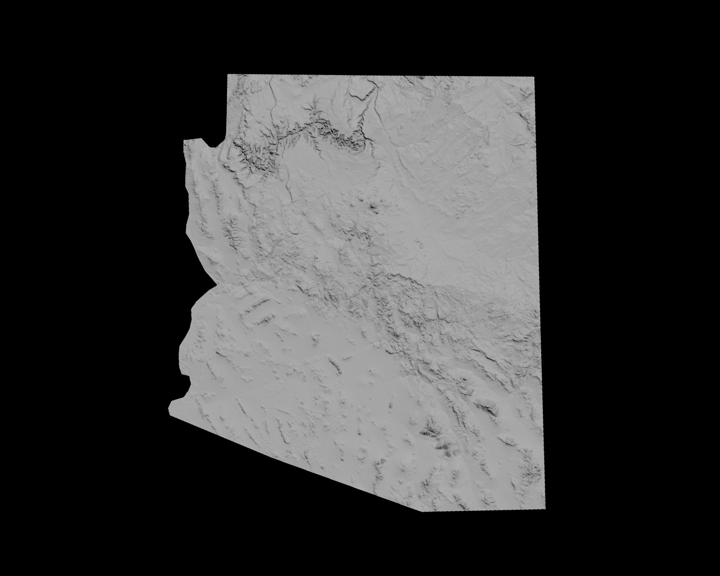 3D Topographical Map of Arizona 3D print model_1