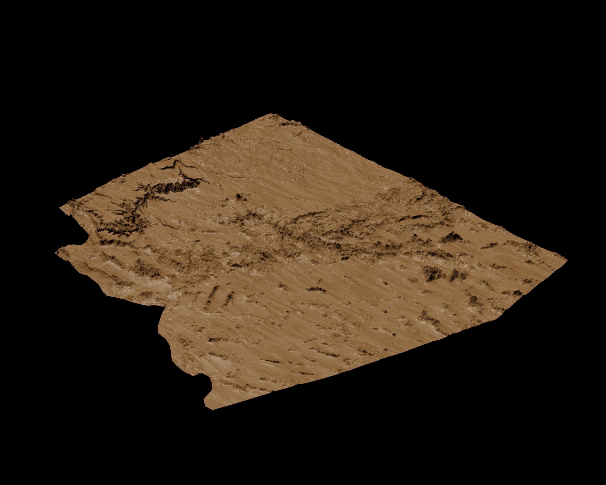 3D Topographical Map of Arizona 3D print model_5