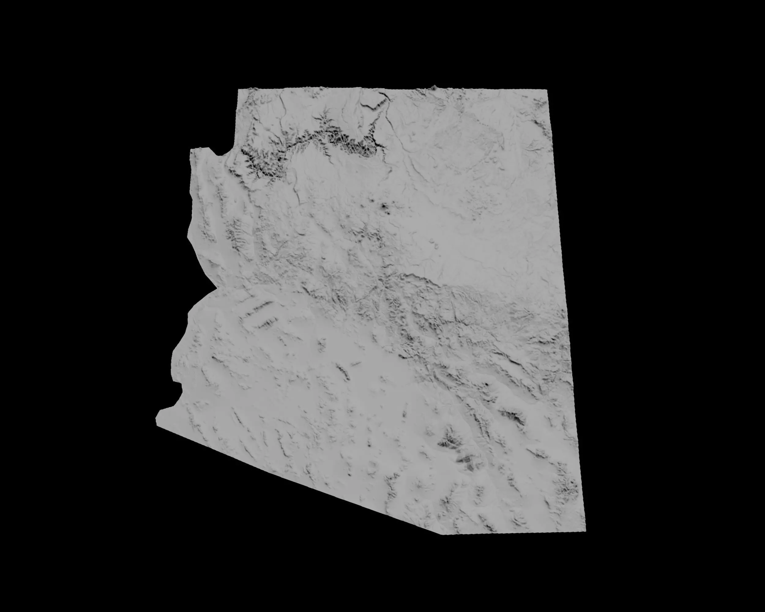 3D Topographical Map of Arizona 3D print model_0