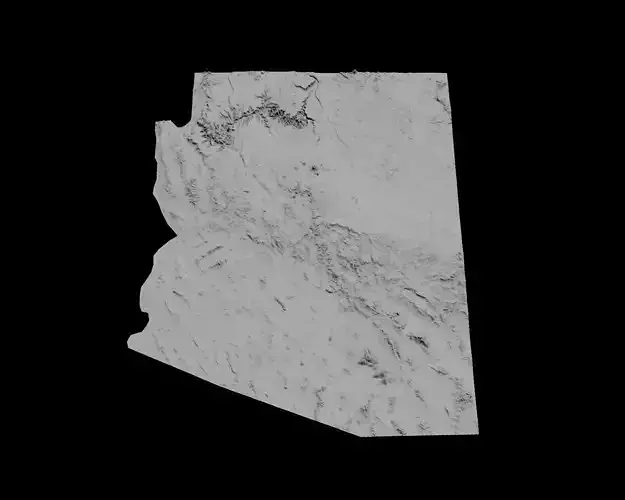3D Topographical Map of Arizona 3D print model 3D Topographical Map of Arizona 3D print model