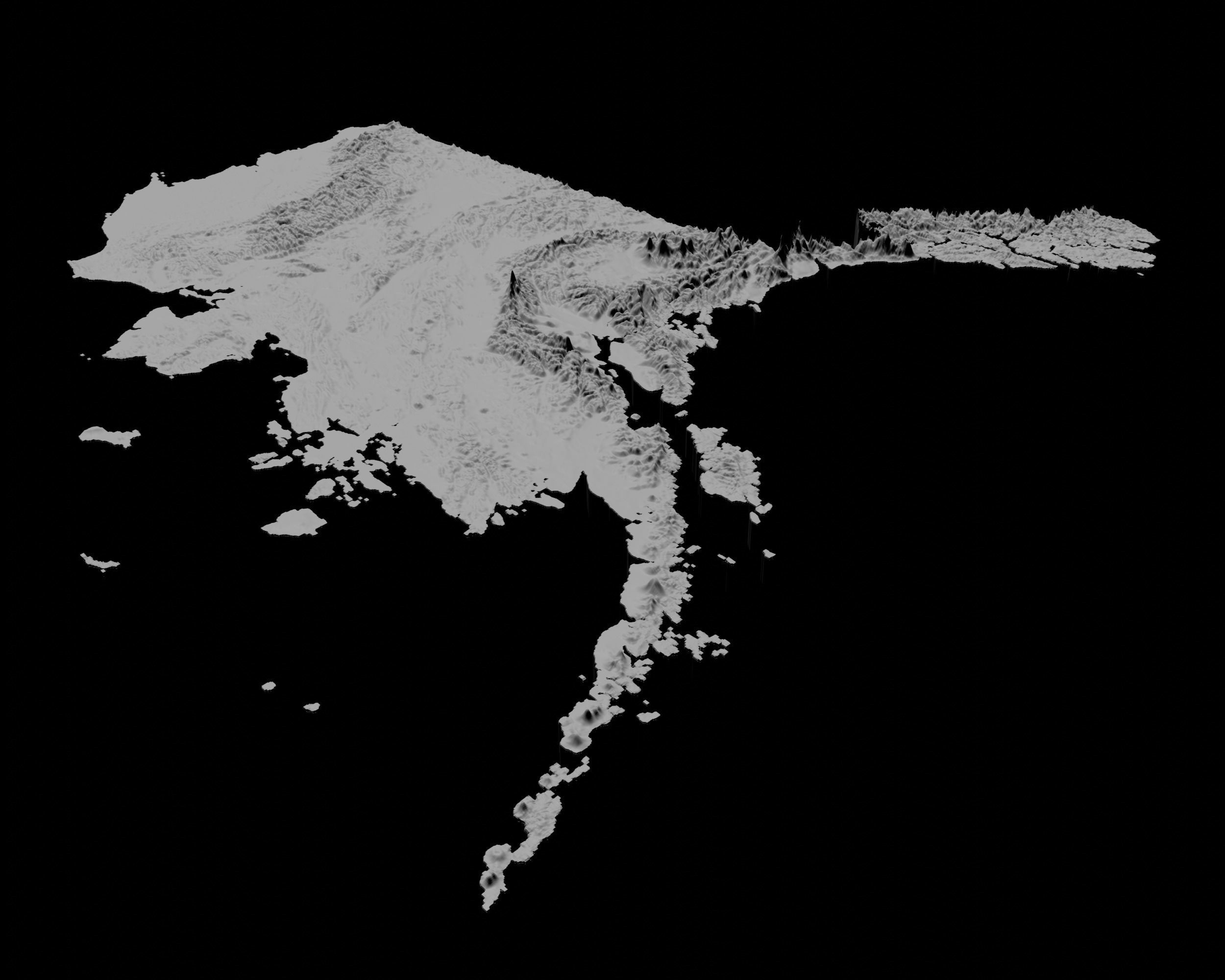 3D Topographical Map of Alaska  3D print model_4
