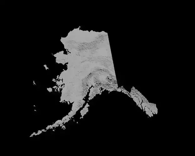 3D Topographical Map of Alaska 