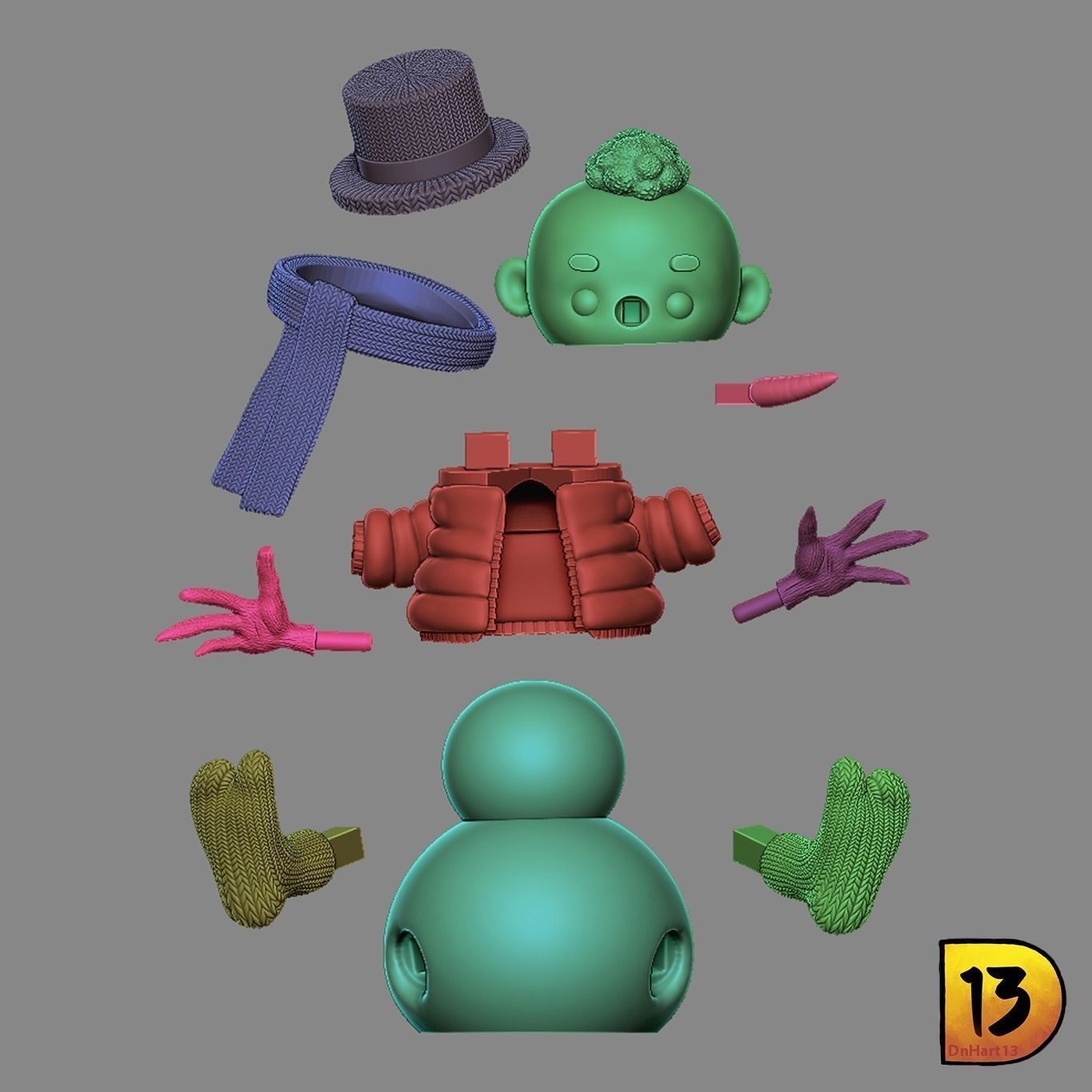 MiniPrint R010 - Snowman 3D print model_4