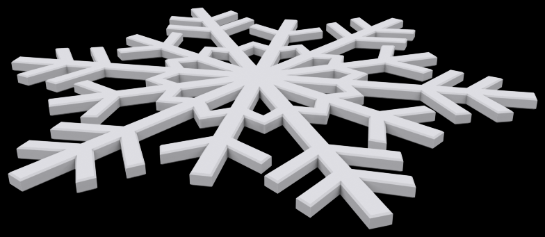 Snowflake 3D print model_1