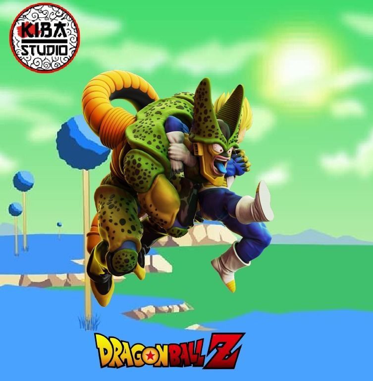 Vegeta SSJ vs Cell fase 2 3D print model_2