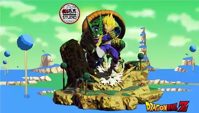 Vegeta SSJ vs Cell fase 2 3D print model