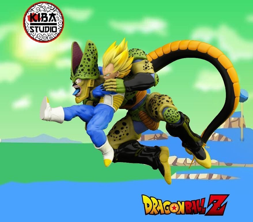 Vegeta SSJ vs Cell fase 2 3D print model_1
