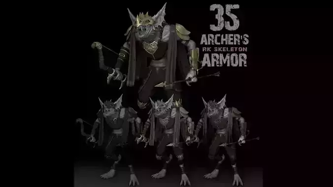 35 Archer Armor Low-poly 3D model
