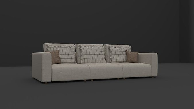 Couch sofa with cushion 3D model