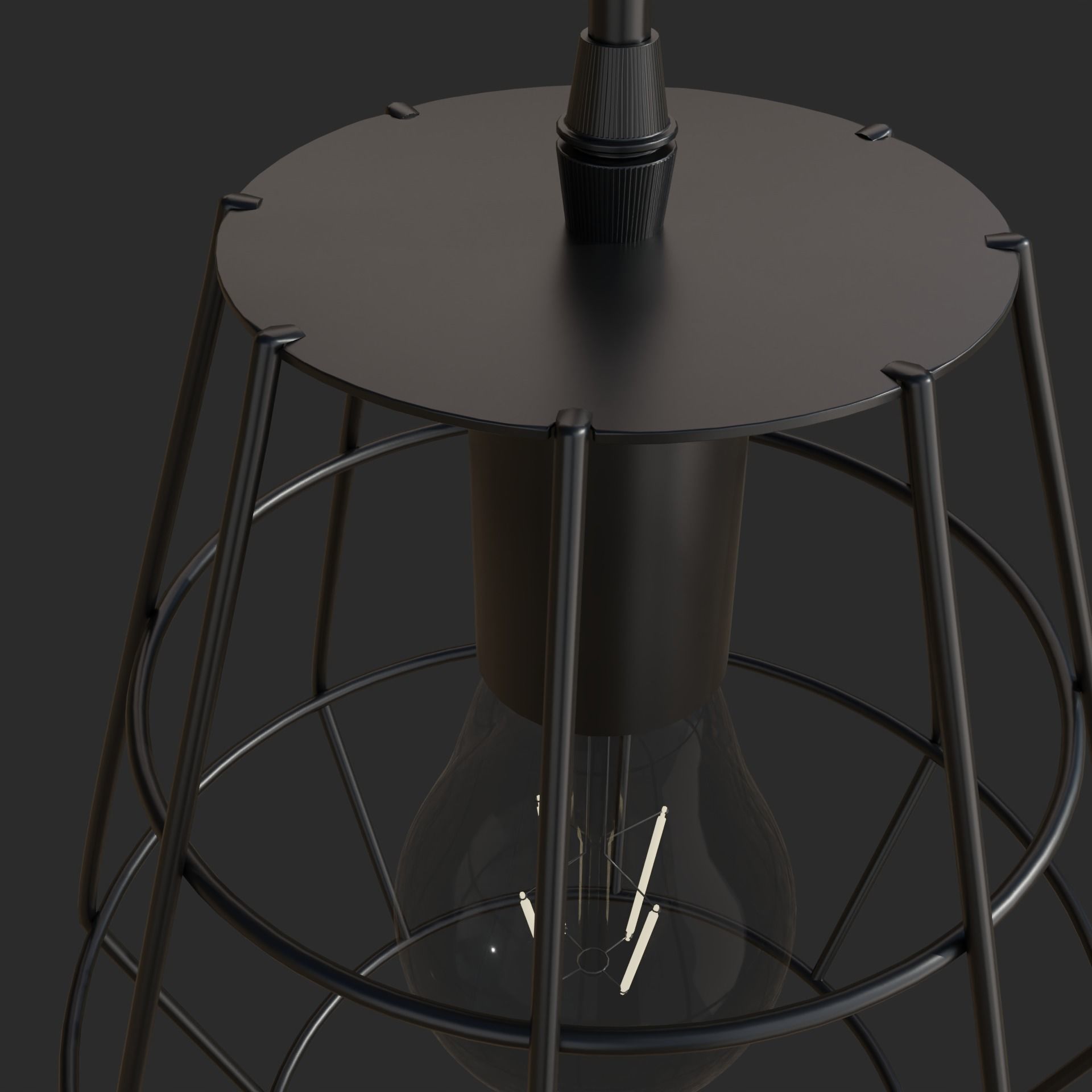 Wall sconce with cage Low-poly 3D model_5