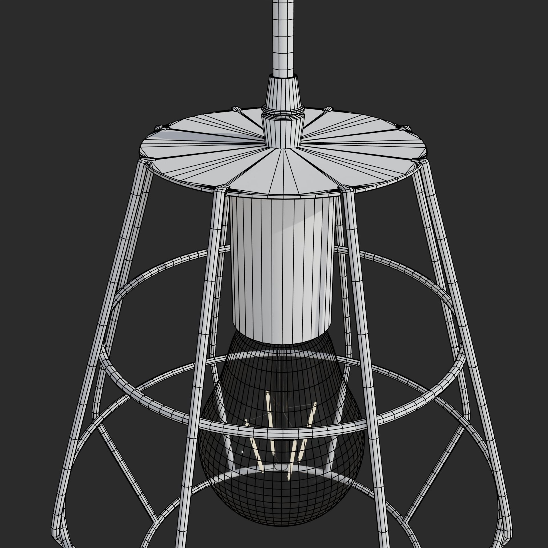 Wall sconce with cage Low-poly 3D model_7