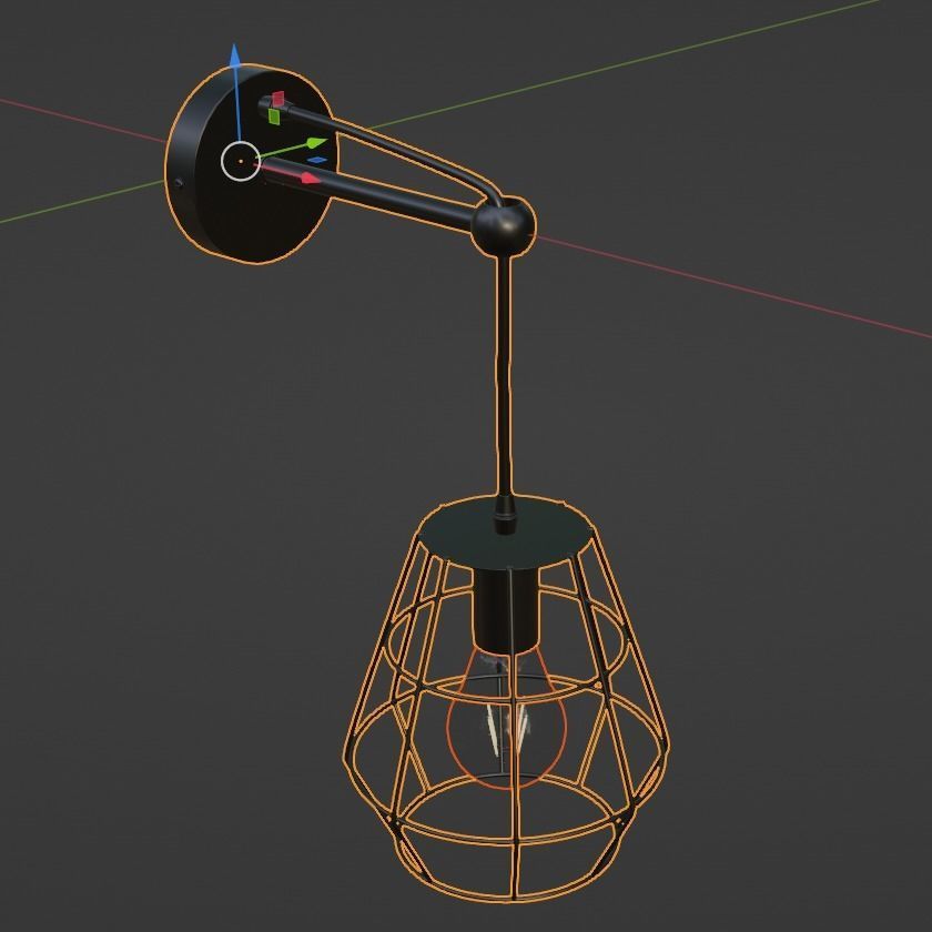 Wall sconce with cage Low-poly 3D model_10