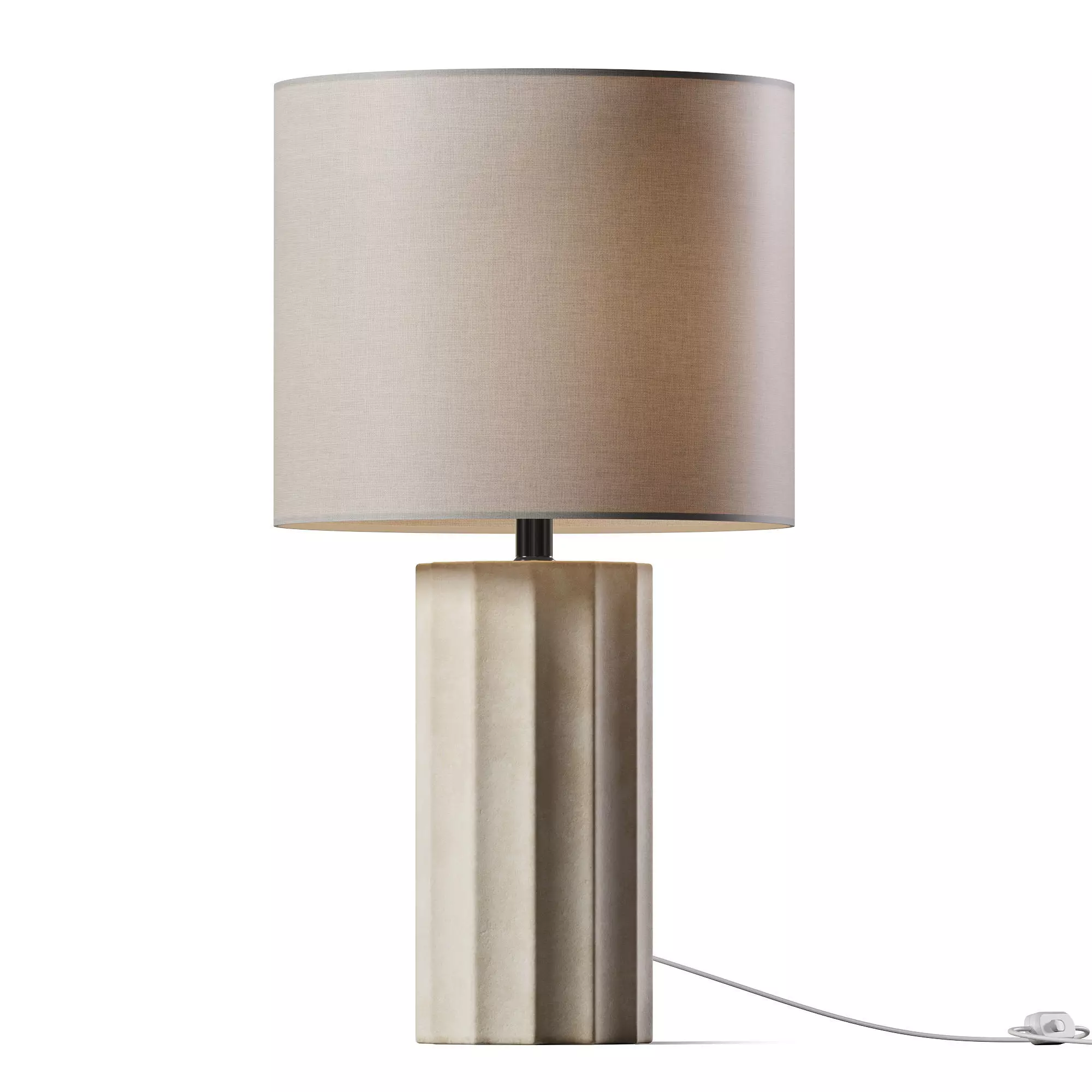 Ribbed Concrete Finish Table Lamp 3D model_0