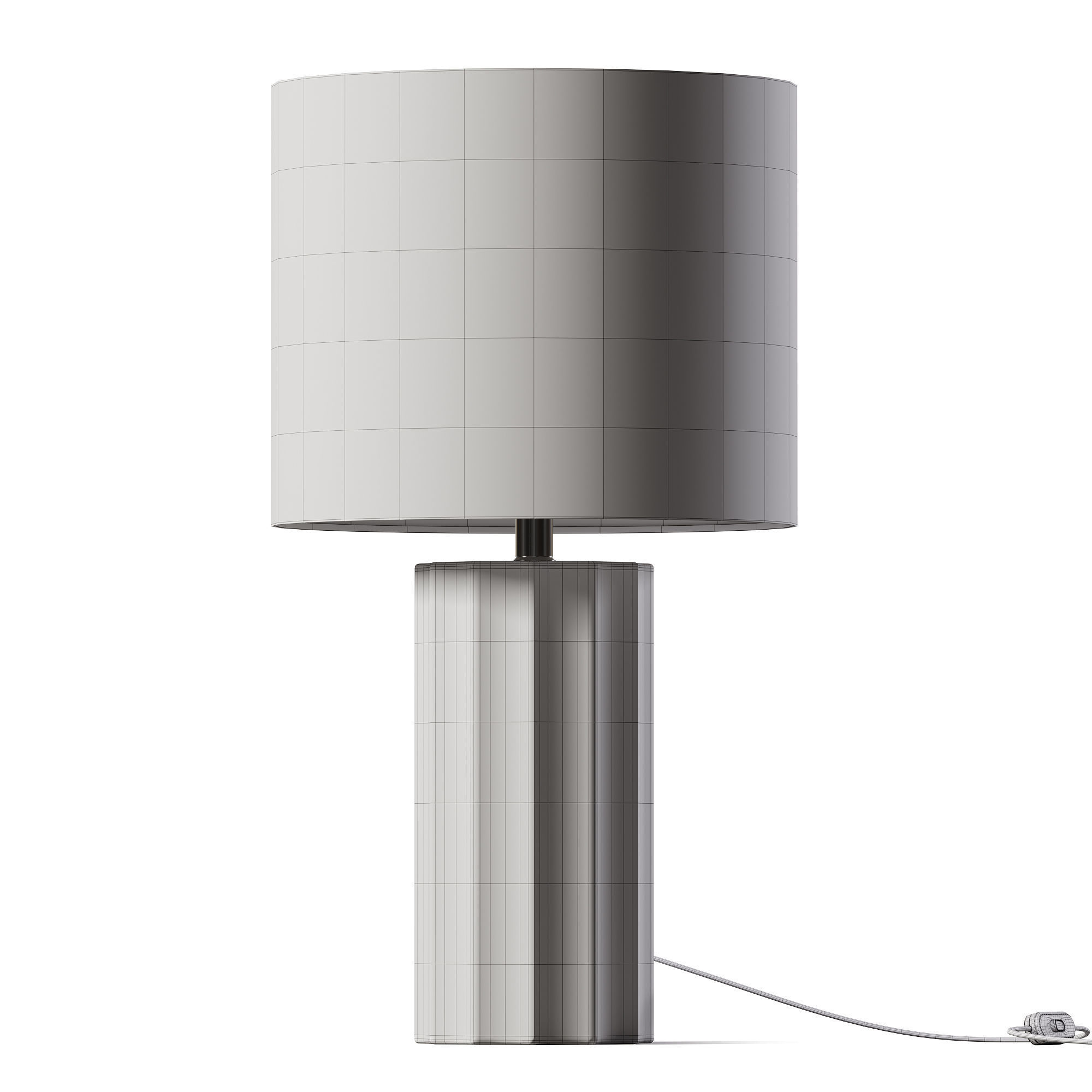 Ribbed Concrete Finish Table Lamp 3D model_1