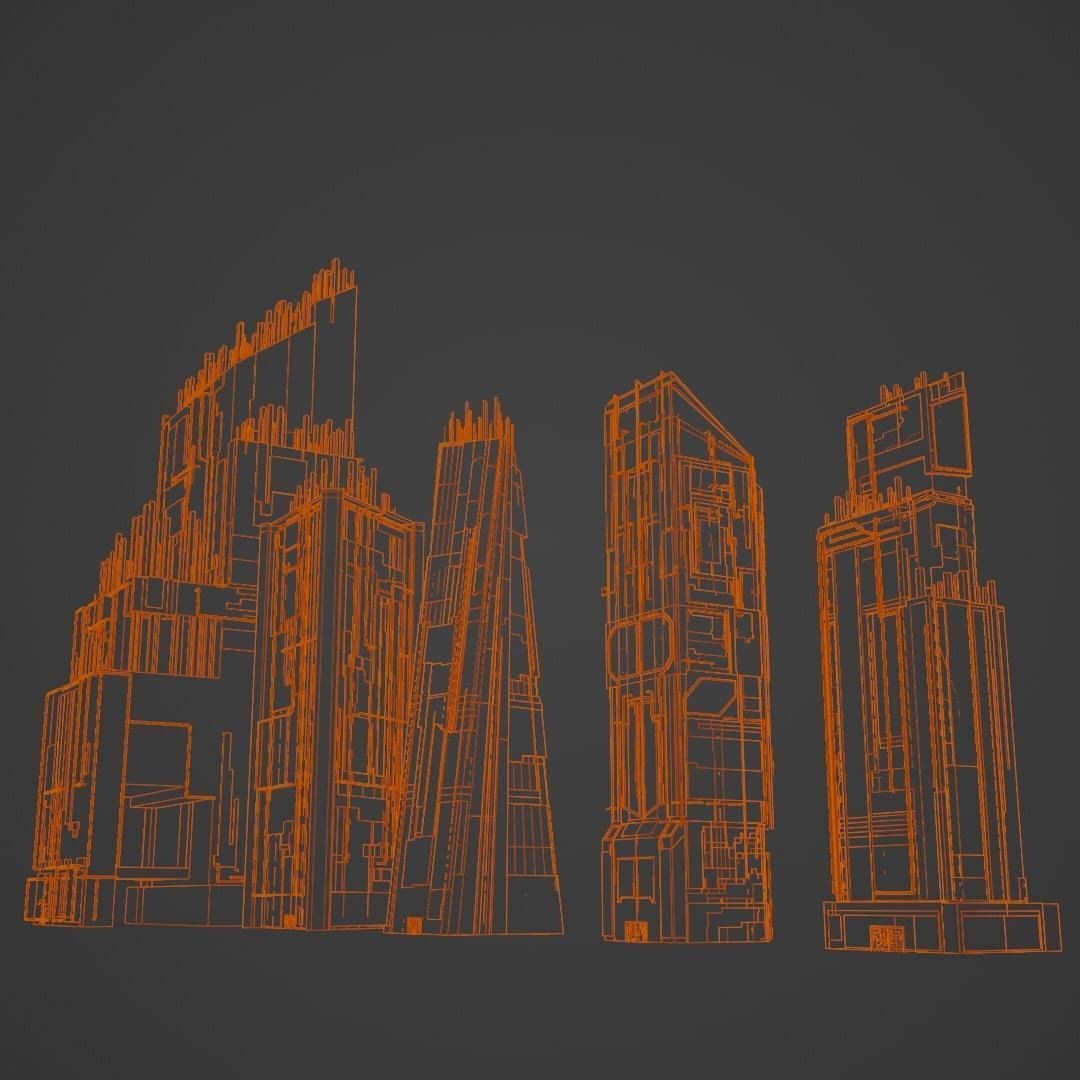 High-Rise pack 01 Low-poly 3D model_16