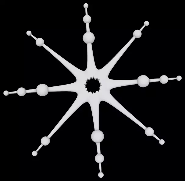Snowflake starburst 3D print model