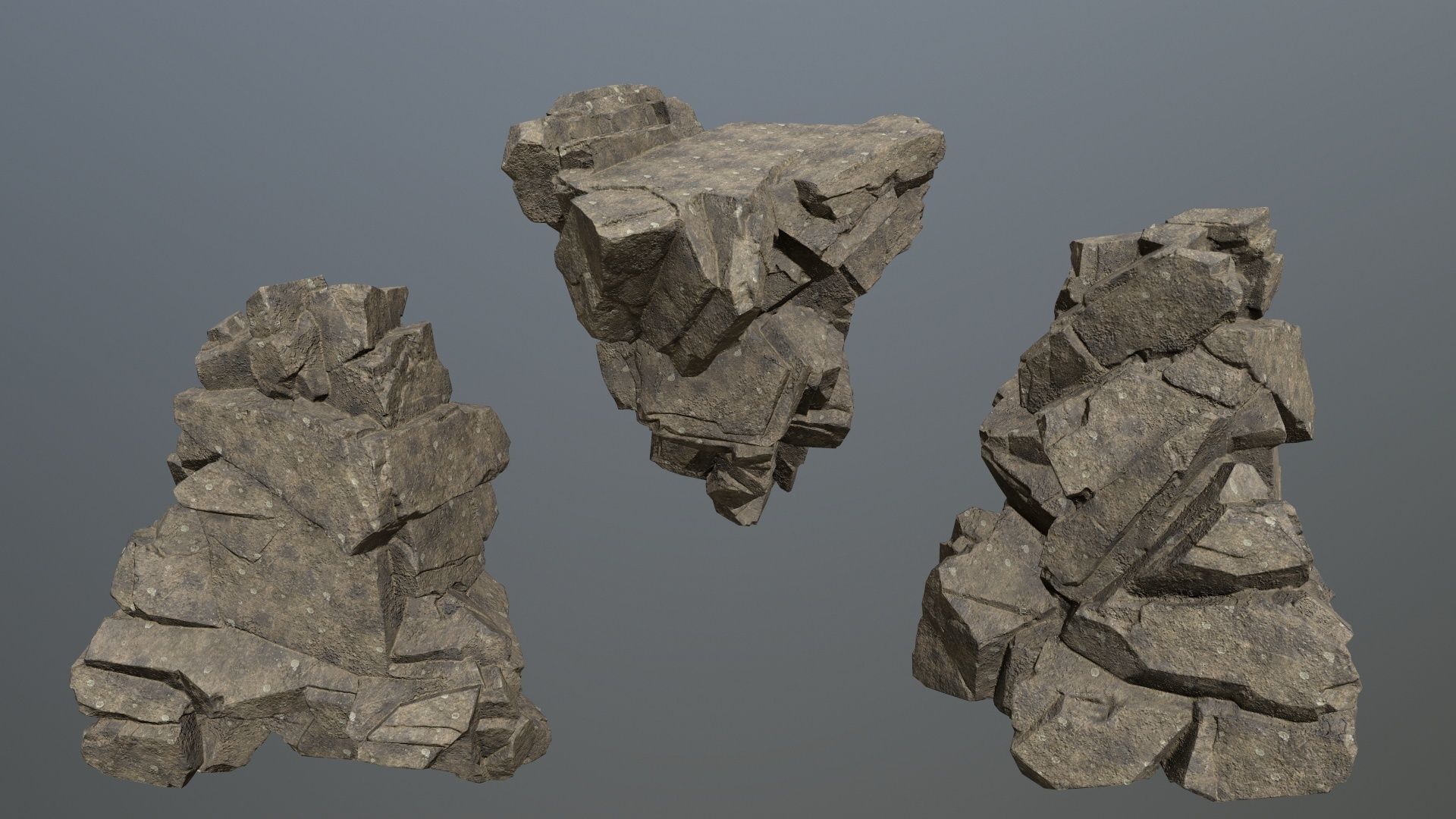 sea rocks Low-poly 3D model_10