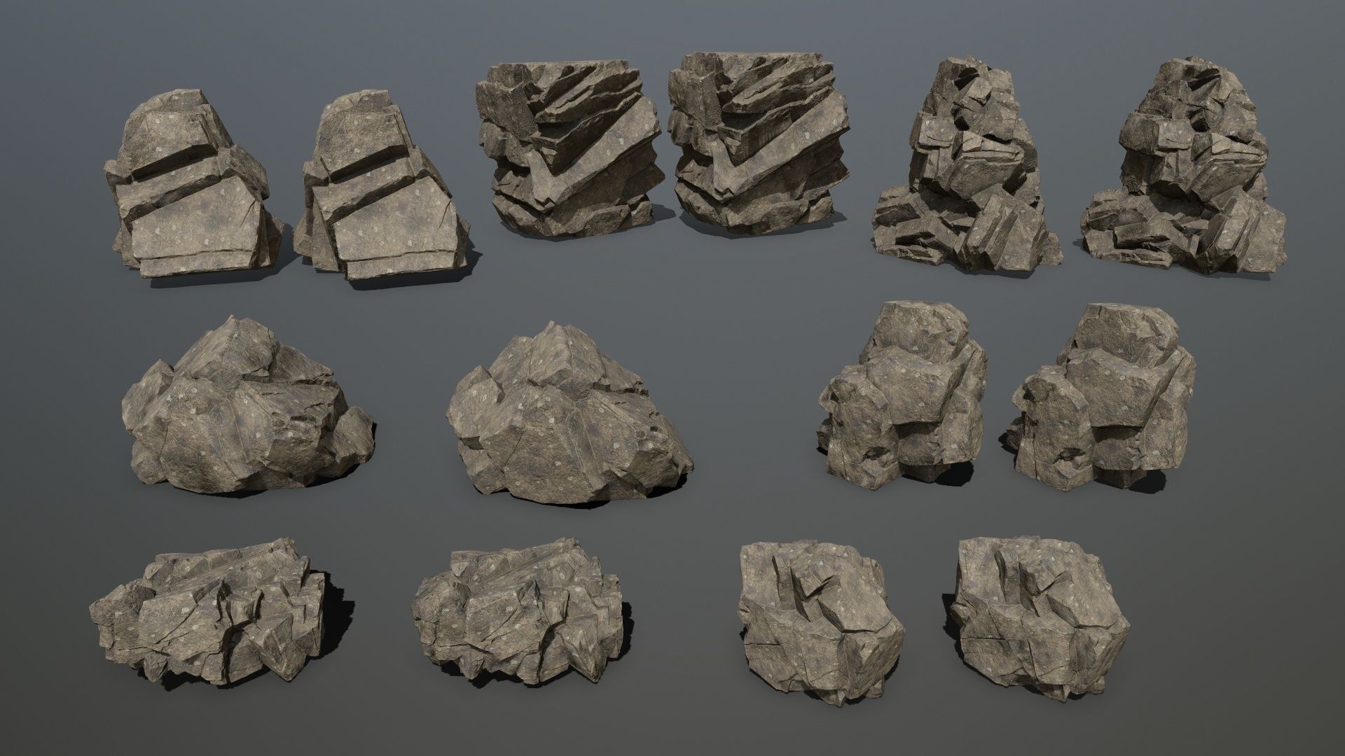 sea rocks Low-poly 3D model_15
