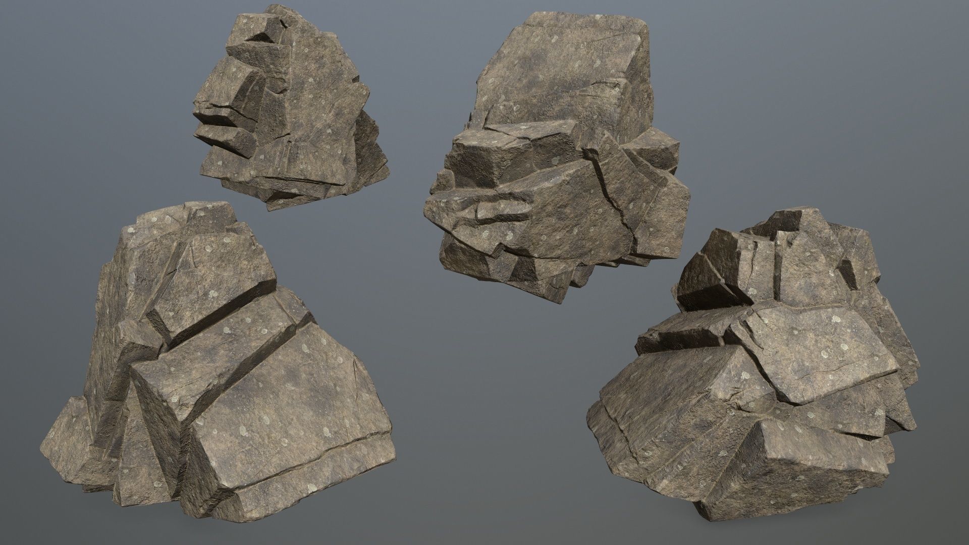 sea rocks Low-poly 3D model_14