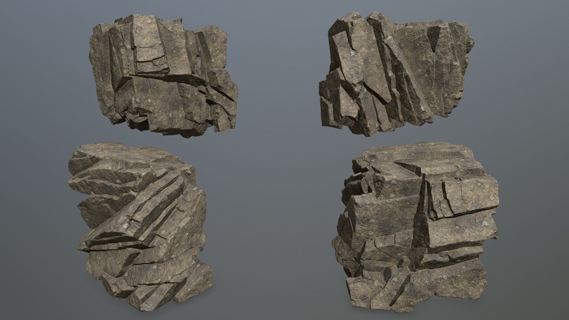 sea rocks Low-poly 3D model_8