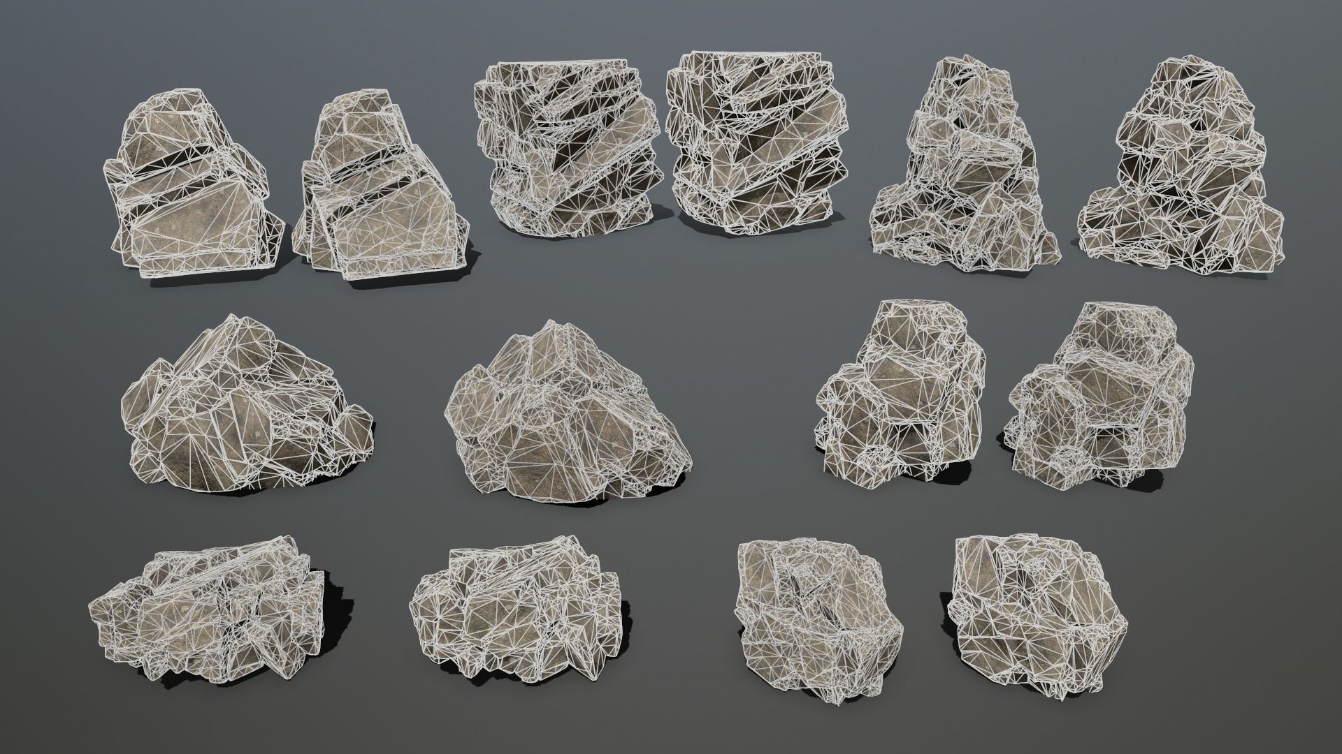 sea rocks Low-poly 3D model_16