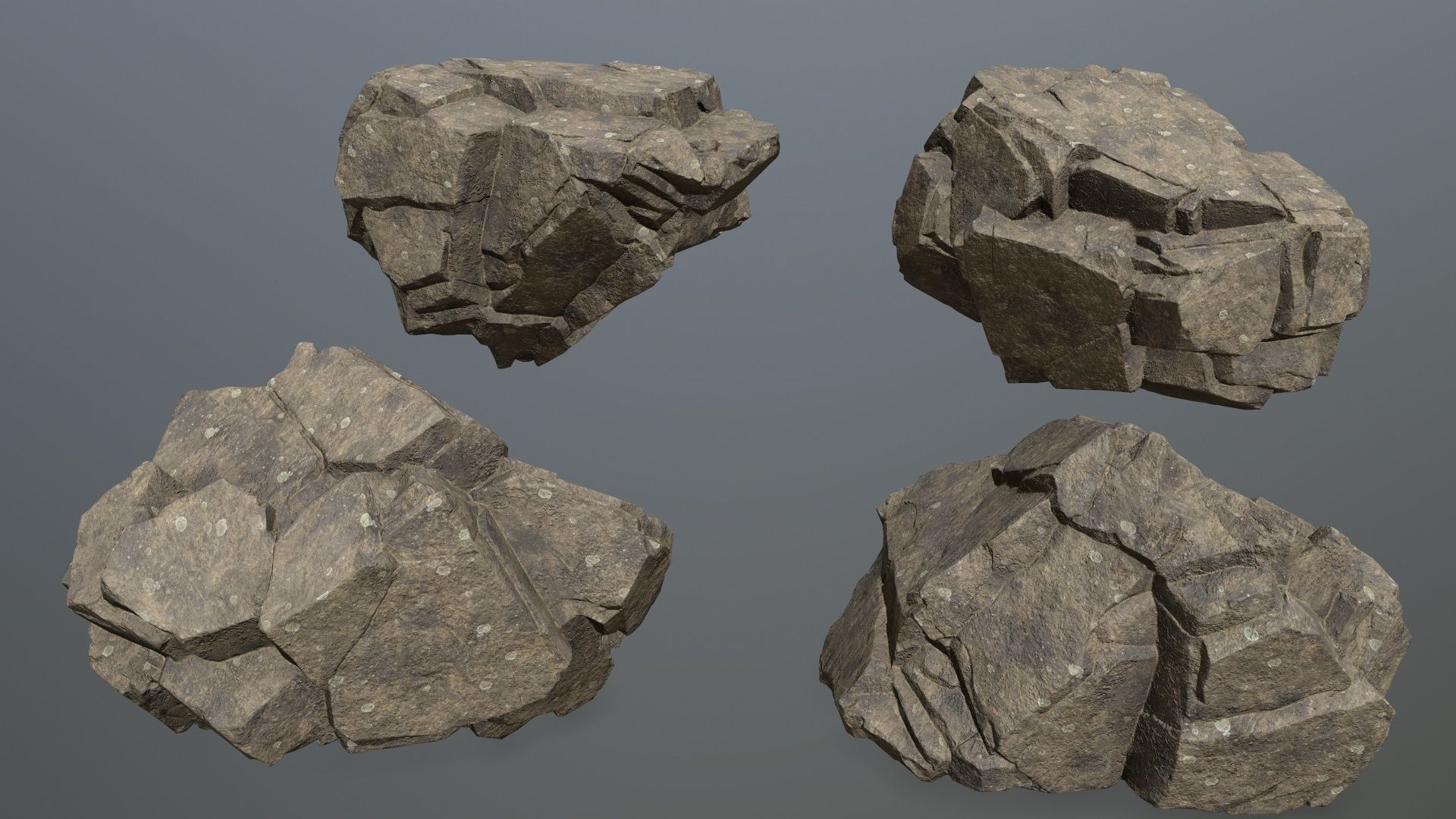sea rocks Low-poly 3D model_11