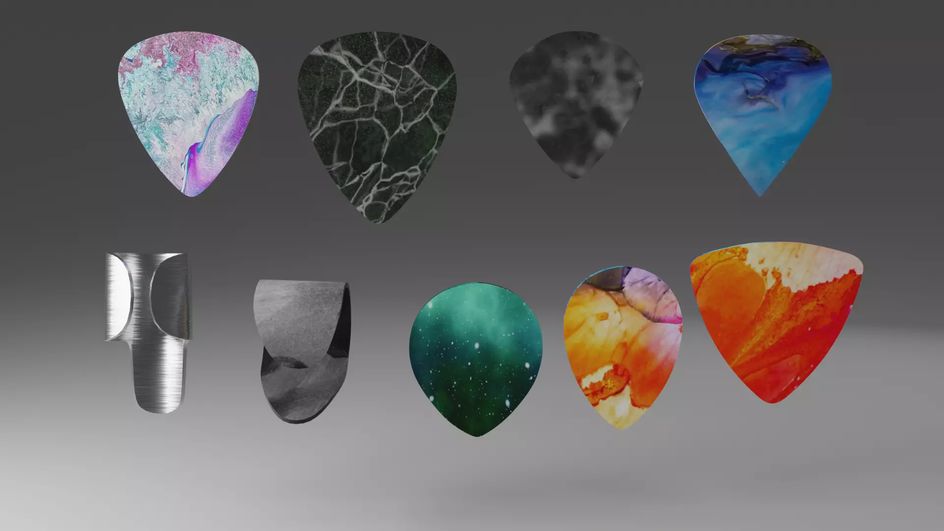 Guitar Picks Low-poly 3D model