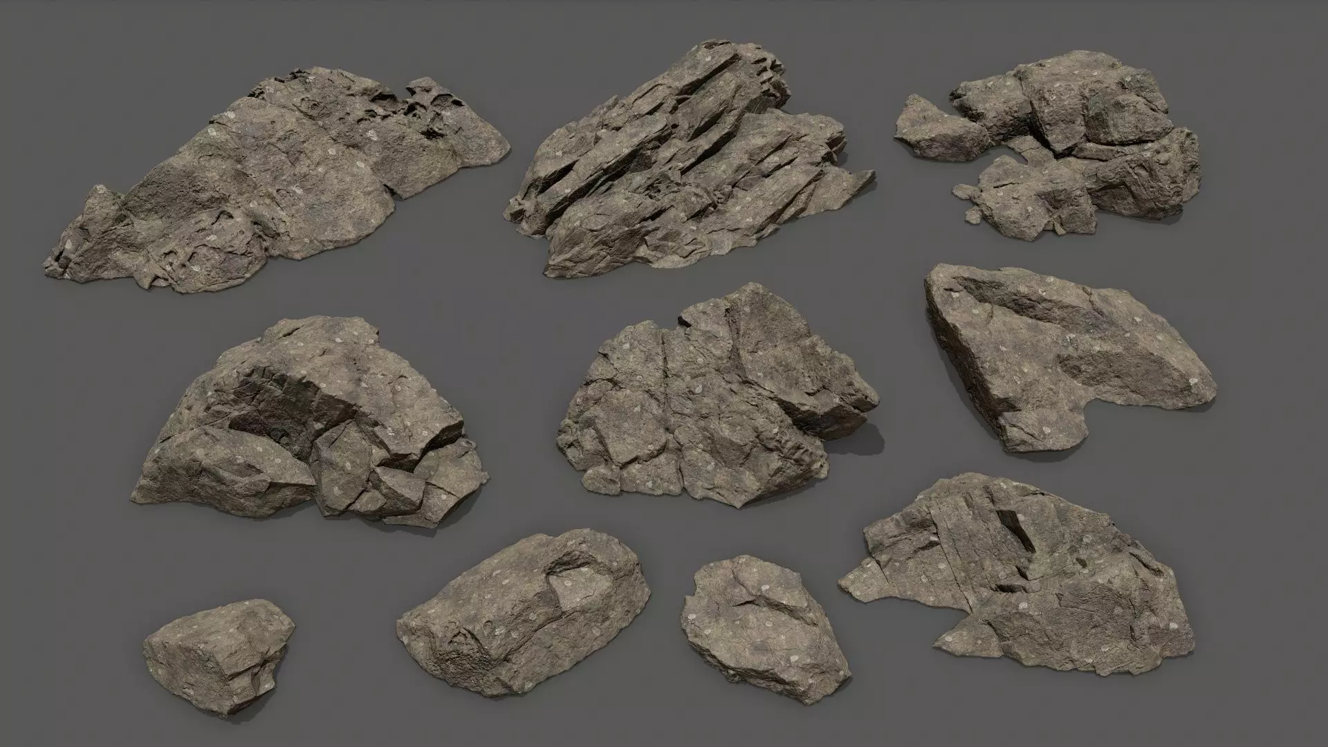 sea rocks Low-poly 3D model_0