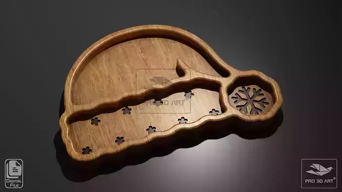 Santa Hat Tray - CNC Files for Wood