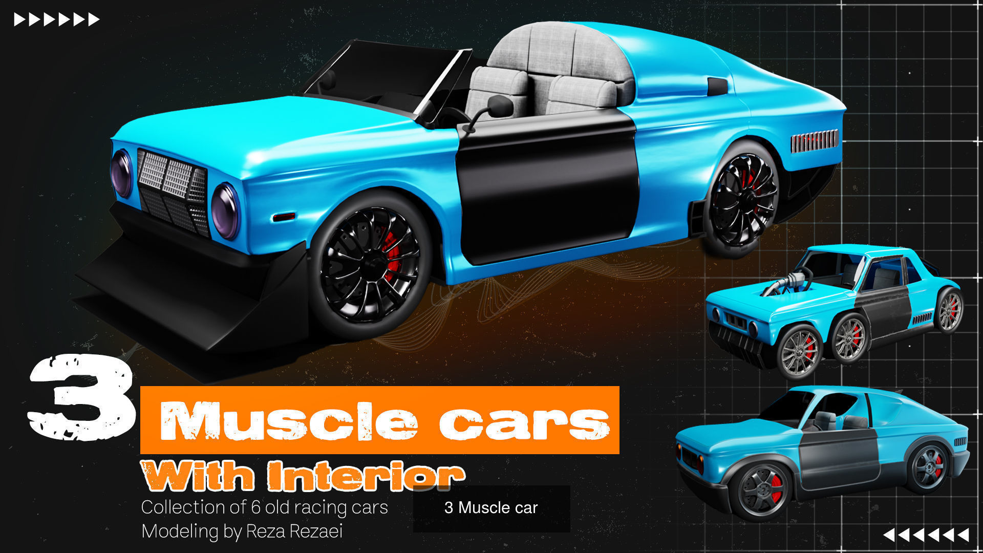 15 car ready for game 3D Model Collection_3