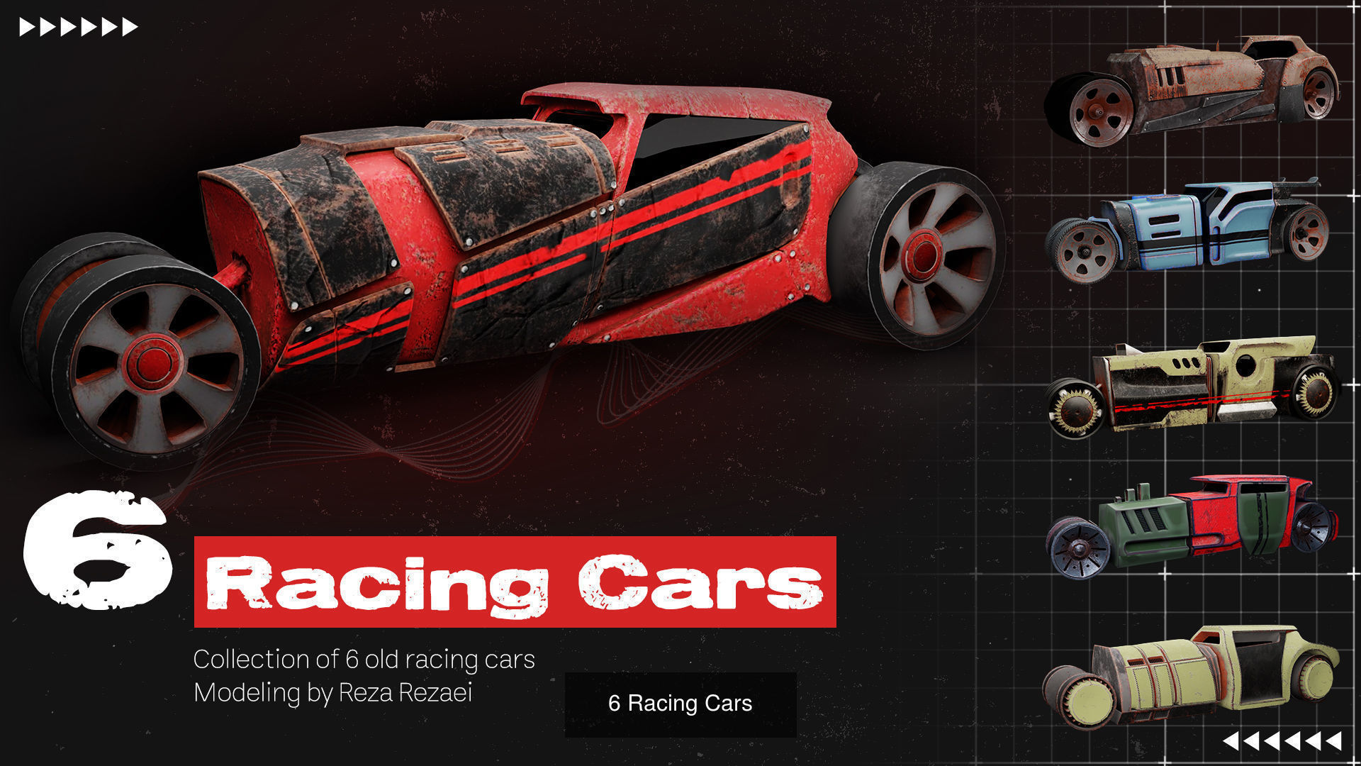 15 car ready for game 3D Model Collection_1