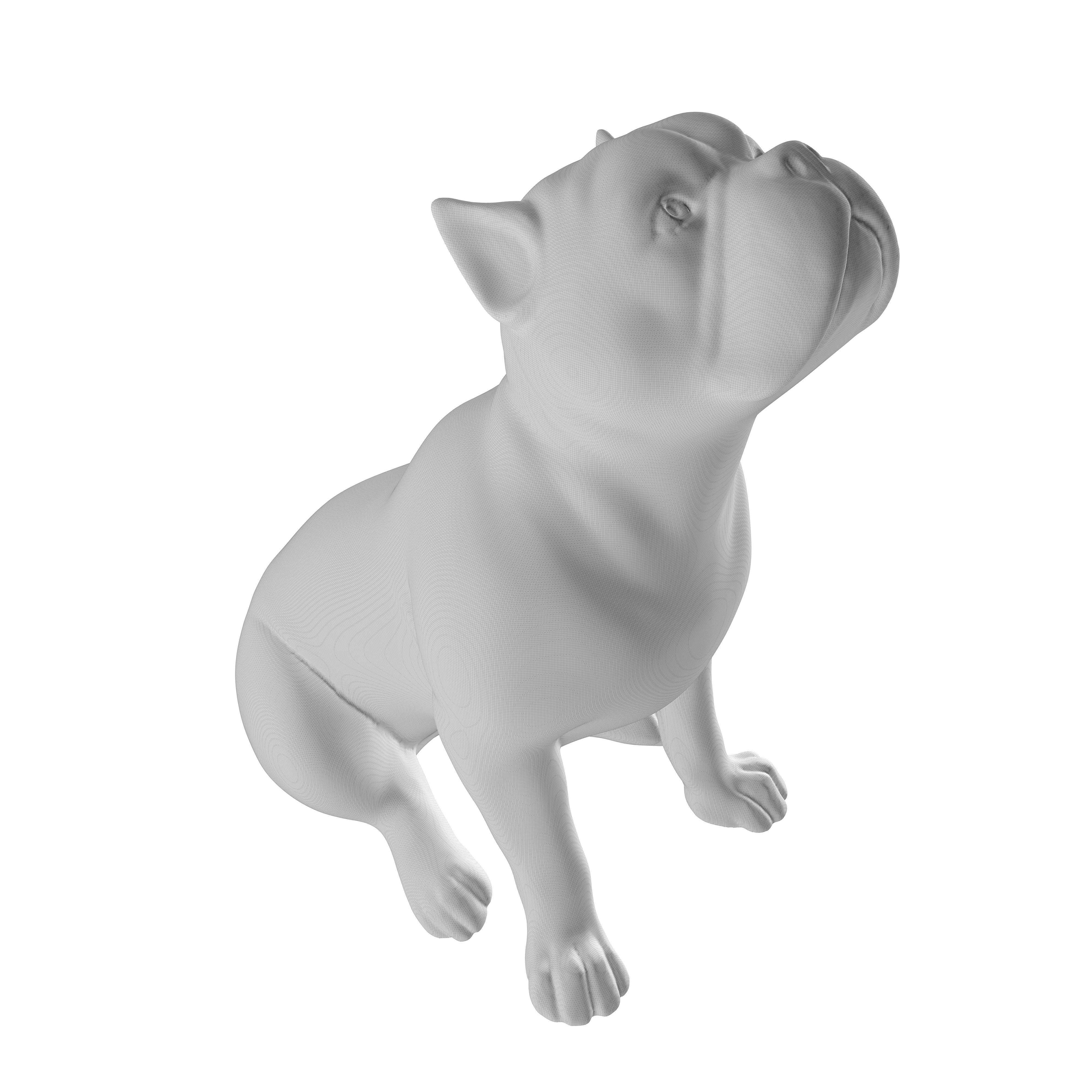 Cyan Glass Bulldog Sculpture 3D print model_8