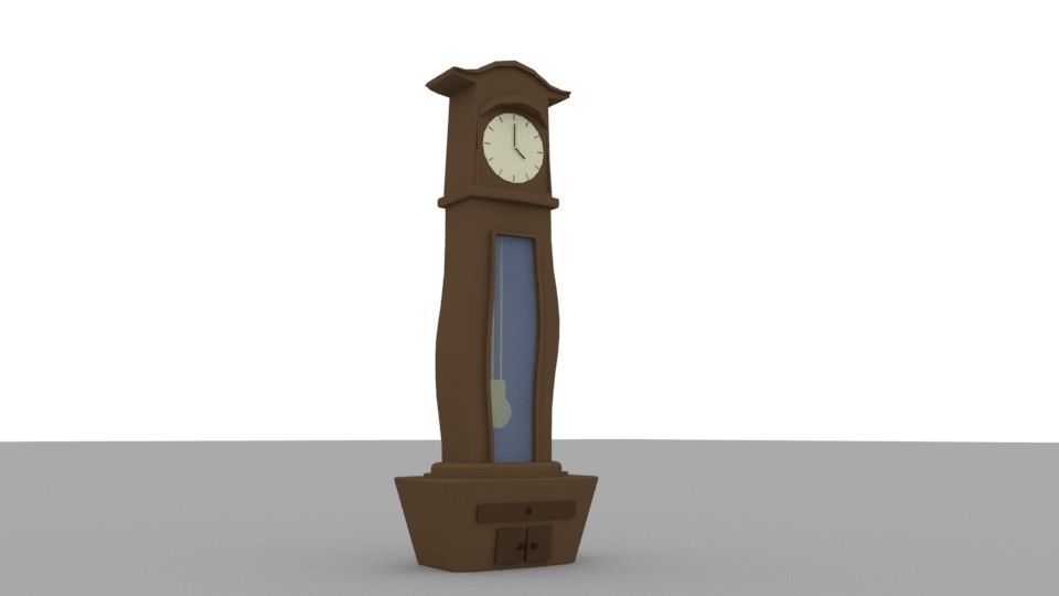Cartoon clock Free low-poly 3D model_1