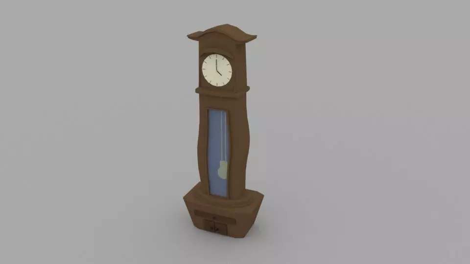 Cartoon clock Free low-poly 3D model_0