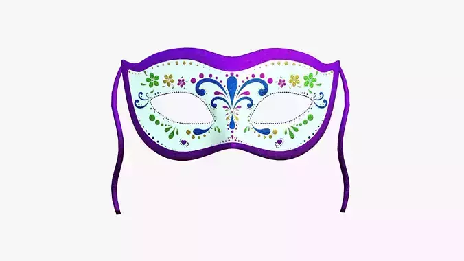 Carnival Mask C04 Colored - Costume Character Design Low-poly 3D model