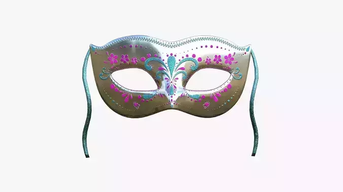Carnival Mask C06 Silver - Costume Character Design Low-poly 3D model