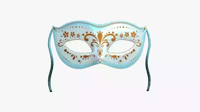 Carnival Mask C07 Orange Blue - Costume Character Design Low-poly 3D model