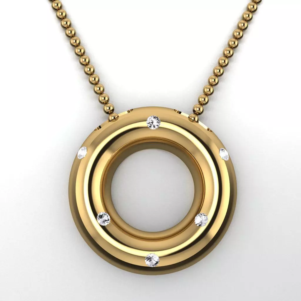 circle necklace 3D print model_0