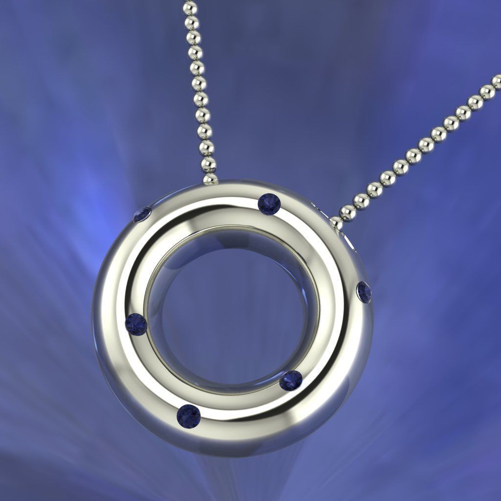 circle necklace 3D print model_2