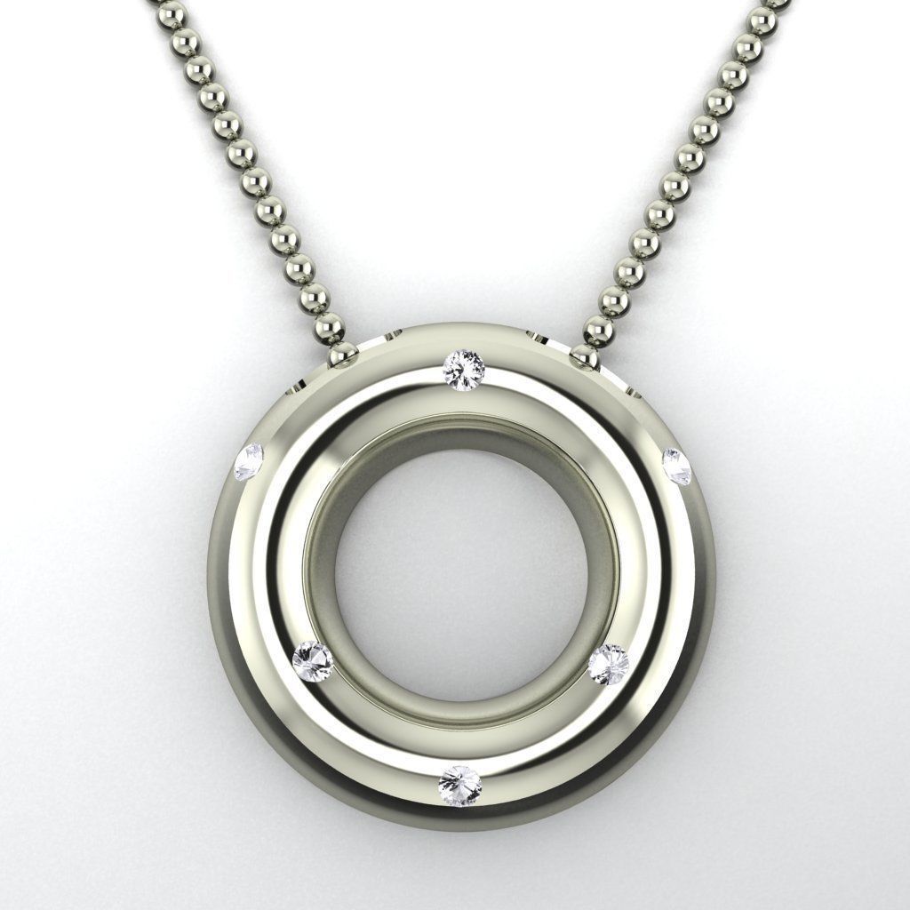 circle necklace 3D print model_1
