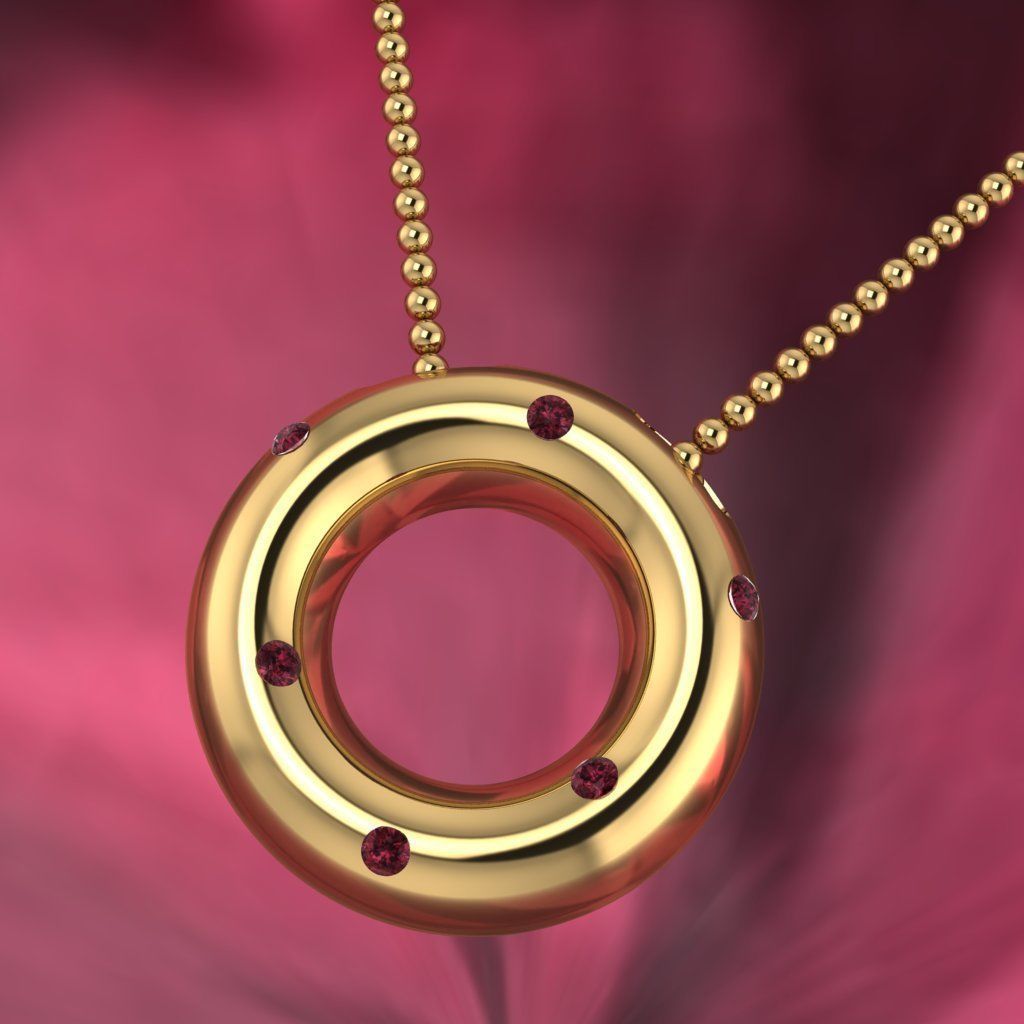 circle necklace 3D print model_4