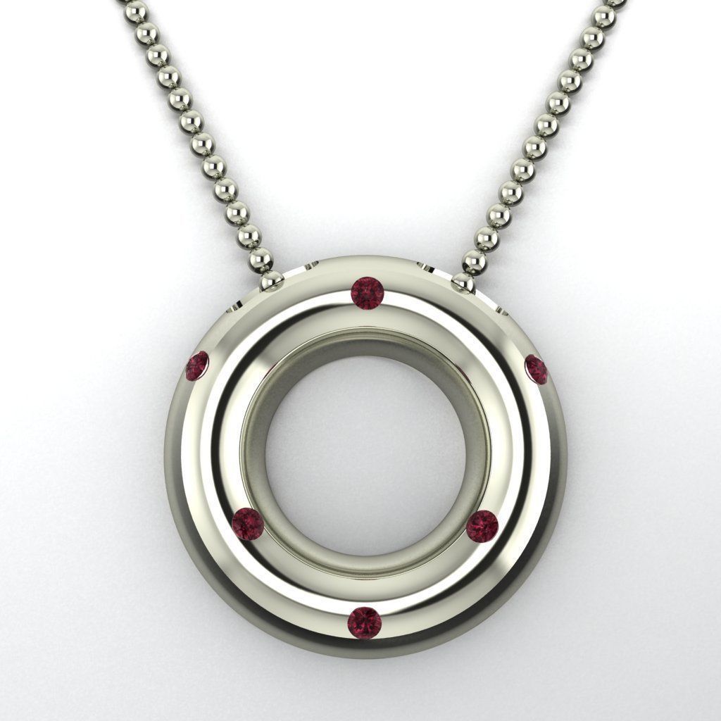 circle necklace 3D print model_3