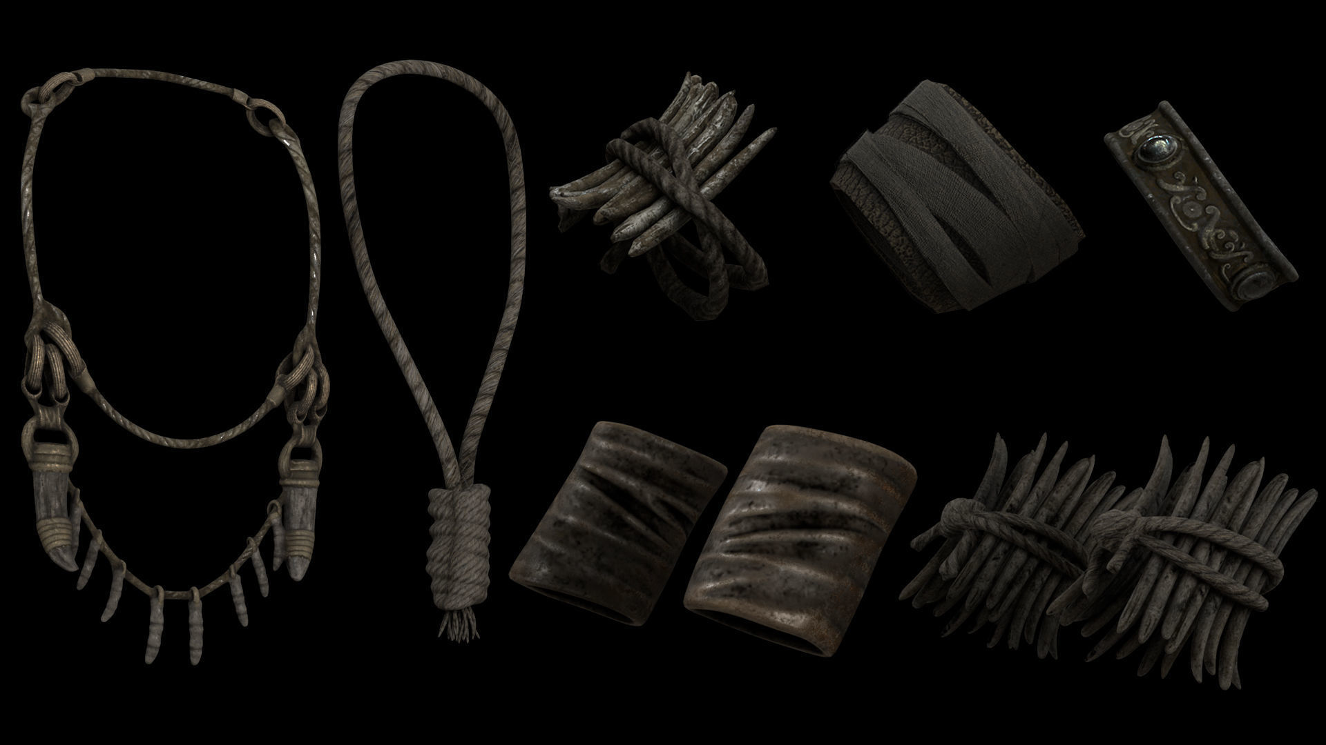 45 Barbarian Armor Low-poly 3D model_7