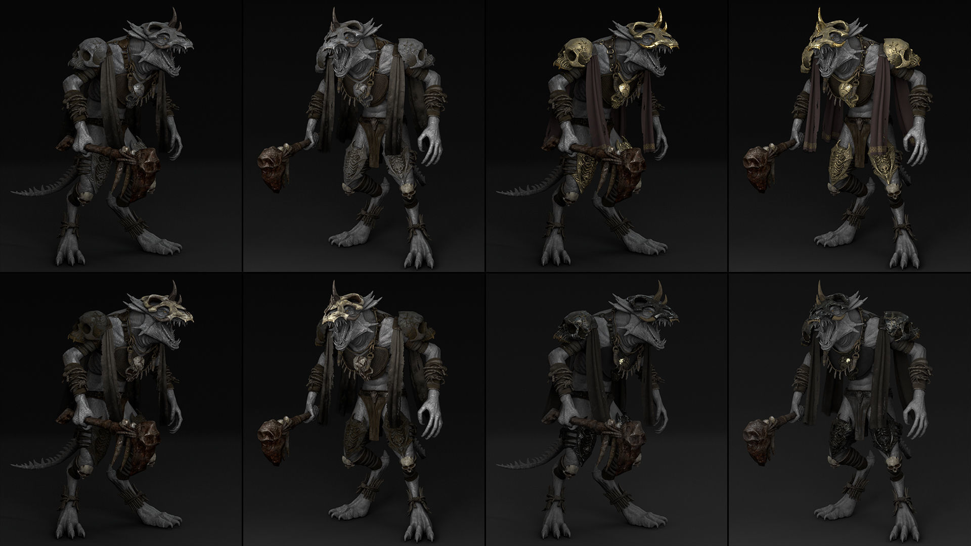 45 Barbarian Armor Low-poly 3D model_25