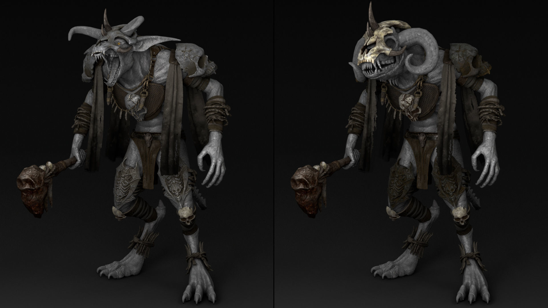 45 Barbarian Armor Low-poly 3D model_4