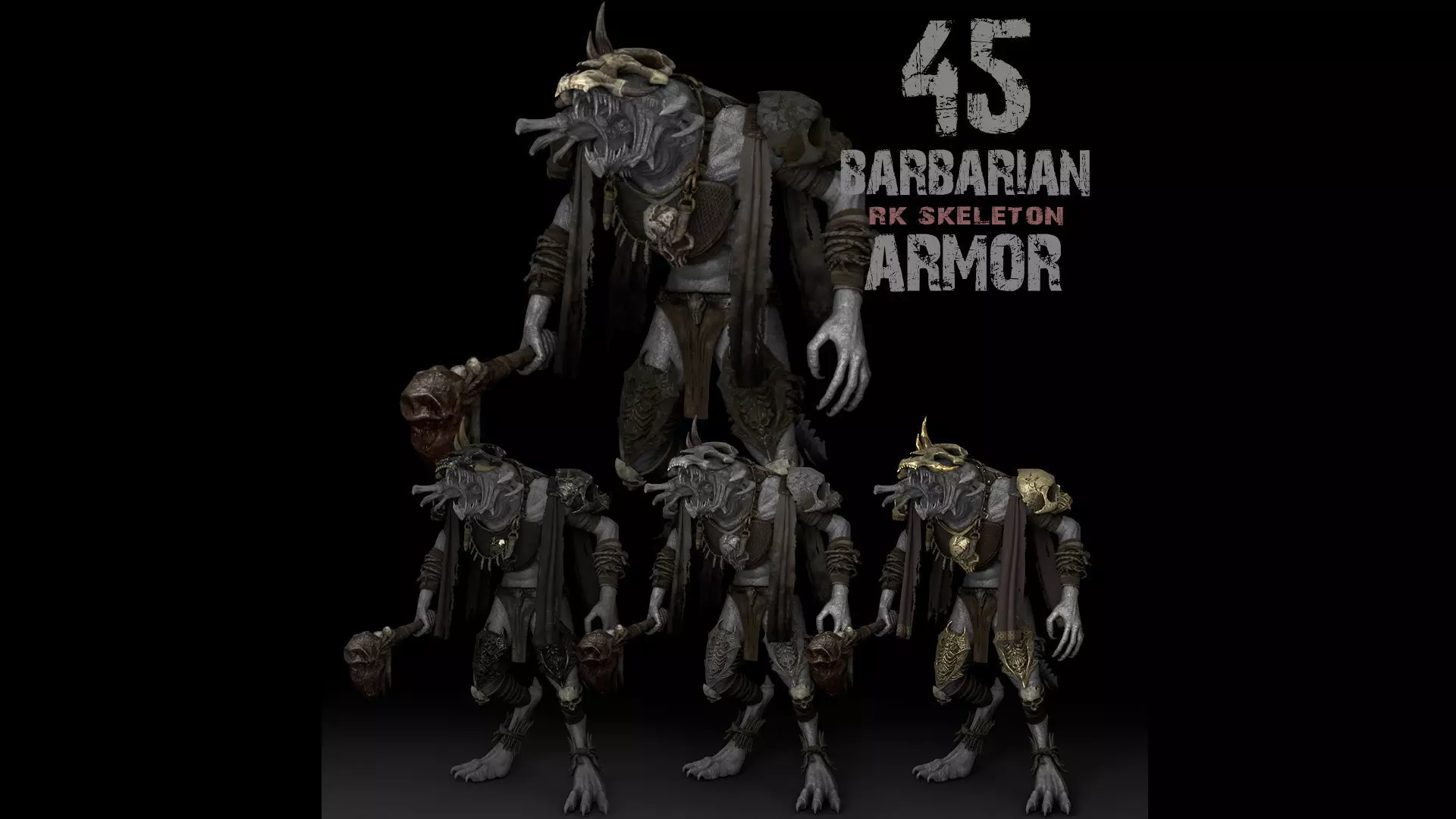 45 Barbarian Armor Low-poly 3D model_0